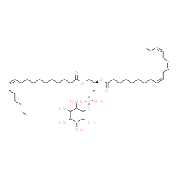 ChemSpider 2D Image | (2R)-1-[(Hydroxy{[(1s,3R)-2,3,4,5,6-pentahydroxycyclohexyl]oxy}phosphoryl)oxy]-3-[(11Z)-11-octadecenoyloxy]-2-propanyl (9Z,12Z,15Z)-9,12,15-octadecatrienoate | C45H79O13P