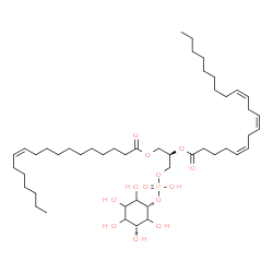 ChemSpider 2D Image | (2R)-1-[(Hydroxy{[(1s,3R)-2,3,4,5,6-pentahydroxycyclohexyl]oxy}phosphoryl)oxy]-3-[(11Z)-11-octadecenoyloxy]-2-propanyl (5Z,8Z,11Z)-5,8,11-icosatrienoate | C47H83O13P
