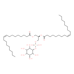ChemSpider 2D Image | (2R)-3-[(Hydroxy{[(1s,3R)-2,3,4,5,6-pentahydroxycyclohexyl]oxy}phosphoryl)oxy]-1,2-propanediyl (9Z,9'Z)bis(-9-octadecenoate) | C45H83O13P