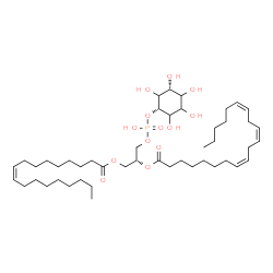 ChemSpider 2D Image | (2R)-1-[(Hydroxy{[(1s,3R)-2,3,4,5,6-pentahydroxycyclohexyl]oxy}phosphoryl)oxy]-3-[(9Z)-9-octadecenoyloxy]-2-propanyl (8Z,11Z,14Z)-8,11,14-icosatrienoate | C47H83O13P