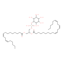 ChemSpider 2D Image | (2R)-1-[(Hydroxy{[(1s,3R)-2,3,4,5,6-pentahydroxycyclohexyl]oxy}phosphoryl)oxy]-3-[(9Z,12Z)-9,12-octadecadienoyloxy]-2-propanyl (10Z,13Z,16Z)-10,13,16-docosatrienoate | C49H85O13P