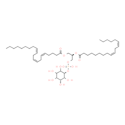 ChemSpider 2D Image | (2R)-3-[(Hydroxy{[(1s,3R)-2,3,4,5,6-pentahydroxycyclohexyl]oxy}phosphoryl)oxy]-2-[(9Z,12Z)-9,12-octadecadienoyloxy]propyl (5Z,8Z,11Z)-5,8,11-icosatrienoate | C47H81O13P