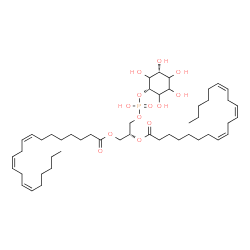 ChemSpider 2D Image | (2R)-3-[(Hydroxy{[(1s,3R)-2,3,4,5,6-pentahydroxycyclohexyl]oxy}phosphoryl)oxy]-1,2-propanediyl (8Z,11Z,14Z,8'Z,11'Z,14'Z)bis(-8,11,14-icosatrienoate) | C49H83O13P