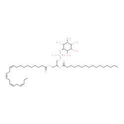 ChemSpider 2D Image | (2R)-3-[(Hydroxy{[(1s,3R)-2,3,4,5,6-pentahydroxycyclohexyl]oxy}phosphoryl)oxy]-2-(palmitoyloxy)propyl (10Z,13Z,16Z,19Z)-10,13,16,19-docosatetraenoate | C47H83O13P