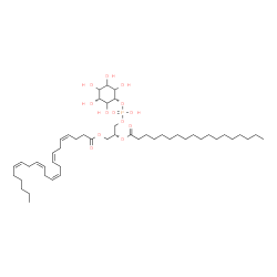 ChemSpider 2D Image | (2R)-3-[(Hydroxy{[(1s,3R)-2,3,4,5,6-pentahydroxycyclohexyl]oxy}phosphoryl)oxy]-2-(stearoyloxy)propyl (4Z,7Z,10Z,13Z,16Z)-4,7,10,13,16-docosapentaenoate | C49H85O13P