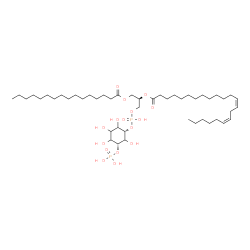 ChemSpider 2D Image | (2R)-1-[(Hydroxy{[(1S,5R)-2,3,4,6-tetrahydroxy-5-(phosphonooxy)cyclohexyl]oxy}phosphoryl)oxy]-3-(palmitoyloxy)-2-propanyl (13Z,16Z)-13,16-docosadienoate | C47H88O16P2