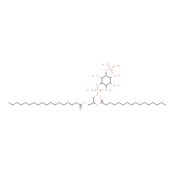 ChemSpider 2D Image | (2R)-3-[(Hydroxy{[(1S,5R)-2,3,4,6-tetrahydroxy-5-(phosphonooxy)cyclohexyl]oxy}phosphoryl)oxy]-2-(palmitoyloxy)propyl stearate | C43H84O16P2