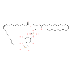 ChemSpider 2D Image | (2R)-1-[(Hydroxy{[(1S,5R)-2,3,4,6-tetrahydroxy-5-(phosphonooxy)cyclohexyl]oxy}phosphoryl)oxy]-3-[(9Z)-9-octadecenoyloxy]-2-propanyl (11Z)-11-icosenoate | C47H88O16P2