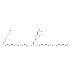 ChemSpider 2D Image | (2R)-3-[(Hydroxy{[(1S,5R)-2,3,4,6-tetrahydroxy-5-(phosphonooxy)cyclohexyl]oxy}phosphoryl)oxy]-2-(palmitoyloxy)propyl (11Z)-11-icosenoate | C45H86O16P2
