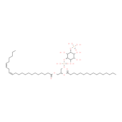 ChemSpider 2D Image | (2R)-3-[(Hydroxy{[(1S,5R)-2,3,4,6-tetrahydroxy-5-(phosphonooxy)cyclohexyl]oxy}phosphoryl)oxy]-2-(palmitoyloxy)propyl (13Z,16Z)-13,16-docosadienoate | C47H88O16P2