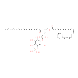 ChemSpider 2D Image | (2R)-3-[(Hydroxy{[(1S,5R)-2,3,4,6-tetrahydroxy-5-(phosphonooxy)cyclohexyl]oxy}phosphoryl)oxy]-2-(palmitoyloxy)propyl (10Z,13Z,16Z,19Z)-10,13,16,19-docosatetraenoate | C47H84O16P2