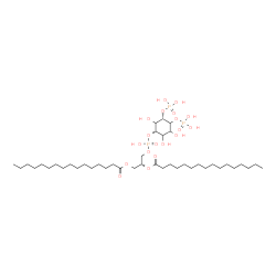 ChemSpider 2D Image | (2R)-3-[(Hydroxy{[(1S,5S)-2,3,6-trihydroxy-4,5-bis(phosphonooxy)cyclohexyl]oxy}phosphoryl)oxy]-1,2-propanediyl dihexadecanoate | C41H81O19P3