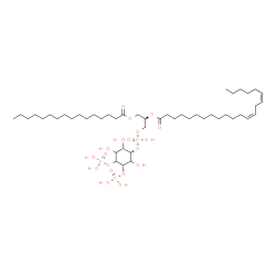 ChemSpider 2D Image | (2R)-1-[(Hydroxy{[(1S,5S)-2,3,6-trihydroxy-4,5-bis(phosphonooxy)cyclohexyl]oxy}phosphoryl)oxy]-3-(palmitoyloxy)-2-propanyl (13Z,16Z)-13,16-docosadienoate | C47H89O19P3
