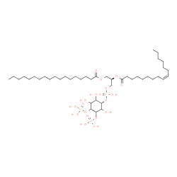 ChemSpider 2D Image | (2R)-2-[(9Z)-9-Hexadecenoyloxy]-3-[(hydroxy{[(1S,5S)-2,3,6-trihydroxy-4,5-bis(phosphonooxy)cyclohexyl]oxy}phosphoryl)oxy]propyl stearate | C43H83O19P3