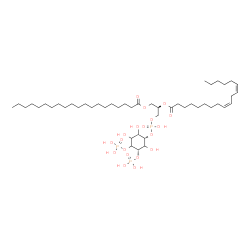 ChemSpider 2D Image | (2R)-3-[(Hydroxy{[(1S,5S)-2,3,6-trihydroxy-4,5-bis(phosphonooxy)cyclohexyl]oxy}phosphoryl)oxy]-2-[(9Z,12Z)-9,12-octadecadienoyloxy]propyl icosanoate | C47H89O19P3