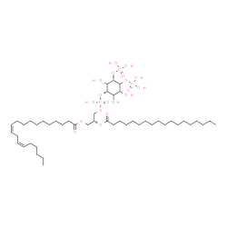 ChemSpider 2D Image | (2R)-3-[(Hydroxy{[(1S,5S)-2,3,6-trihydroxy-4,5-bis(phosphonooxy)cyclohexyl]oxy}phosphoryl)oxy]-2-(stearoyloxy)propyl (11Z,14Z)-11,14-icosadienoate | C47H89O19P3