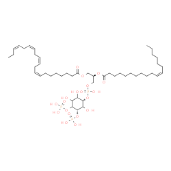 ChemSpider 2D Image | (2R)-3-[(Hydroxy{[(1S,5S)-2,3,6-trihydroxy-4,5-bis(phosphonooxy)cyclohexyl]oxy}phosphoryl)oxy]-2-[(11Z)-11-octadecenoyloxy]propyl (8Z,11Z,14Z,17Z)-8,11,14,17-icosatetraenoate | C47H83O19P3