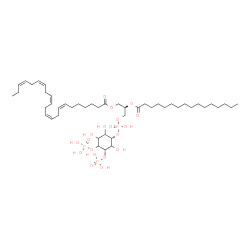 ChemSpider 2D Image | (2R)-3-[(Hydroxy{[(1S,5S)-2,3,6-trihydroxy-4,5-bis(phosphonooxy)cyclohexyl]oxy}phosphoryl)oxy]-2-(palmitoyloxy)propyl (7Z,10Z,13Z,16Z,19Z)-7,10,13,16,19-docosapentaenoate | C47H83O19P3