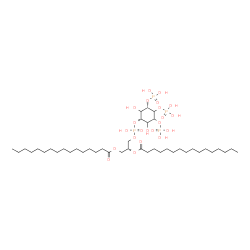 ChemSpider 2D Image | (2R)-3-{[{[(3S)-2,6-Dihydroxy-3,4,5-tris(phosphonooxy)cyclohexyl]oxy}(hydroxy)phosphoryl]oxy}-1,2-propanediyl dihexadecanoate | C41H82O22P4