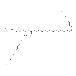 ChemSpider 2D Image | (7S,23Z)-4-Hydroxy-7-[(1R,2E)-1-hydroxy-2-tetradecen-1-yl]-N,N,N-trimethyl-9-oxo-3,5-dioxa-8-aza-4-phosphadotriacont-23-en-1-aminium 4-oxide | C45H90N2O6P
