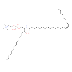 ChemSpider 2D Image | (7S,23Z)-4-Hydroxy-7-[(1R,2E)-1-hydroxy-2-pentadecen-1-yl]-N,N,N-trimethyl-9-oxo-3,5-dioxa-8-aza-4-phosphadotriacont-23-en-1-aminium 4-oxide | C46H92N2O6P