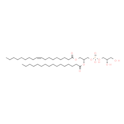ChemSpider 2D Image | 1-[(9Z)-octadec-9-enoyl]-2-hexadecanoyl-sn-glycero-3-phospho-(1'-sn-glycerol) | C40H77O10P