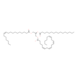 ChemSpider 2D Image | TG(18:1(11Z)/16:0/20:4(5Z,8Z,11Z,14Z))[iso6] | C57H100O6