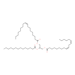 ChemSpider 2D Image | TG(18:1(9Z)/14:0/18:2(9Z,12Z))[iso6] | C53H96O6