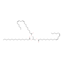 ChemSpider 2D Image | TG(18:2(9Z,12Z)/16:0/20:2(11Z,14Z))[iso6] | C57H102O6