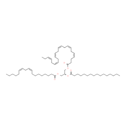 ChemSpider 2D Image | (2R)-3-[(9Z,12Z)-9,12-Octadecadienoyloxy]-2-(palmitoyloxy)propyl (4Z,7Z,10Z,13Z,16Z,19Z)-4,7,10,13,16,19-docosahexaenoate | C59H98O6