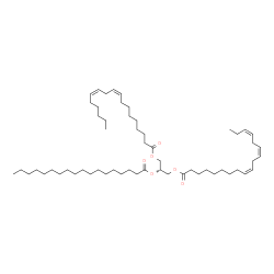 ChemSpider 2D Image | TG(18:2(9Z,12Z)/18:0/18:3(9Z,12Z,15Z))[iso6] | C57H100O6