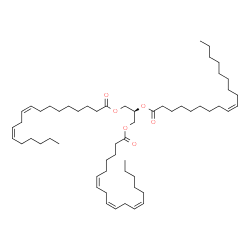 ChemSpider 2D Image | TG(18:2(9Z,12Z)/18:1(9Z)/18:3(6Z,9Z,12Z))[iso6] | C57H98O6