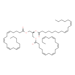 ChemSpider 2D Image | 3-[(5Z,8Z,11Z,14Z)-5,8,11,14-Icosatetraenoyloxy]-2-[(9Z,12Z)-9,12-octadecadienoyloxy]propyl (5Z,8Z,11Z,14Z,17Z)-5,8,11,14,17-icosapentaenoate | C61H96O6