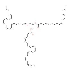ChemSpider 2D Image | (2R)-3-[(5Z,8Z,11Z,14Z)-5,8,11,14-Icosatetraen-1-yloxy]-2-[(9Z,12Z)-9,12-octadecadienoyloxy]propyl (4Z,7Z,10Z,13Z,16Z,19Z)-4,7,10,13,16,19-docosahexaenoate | C63H100O5