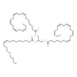 ChemSpider 2D Image | 2-[(9Z)-9-Octadecenoyloxy]-1,3-propanediyl (7Z,10Z,13Z,16Z,19Z,7'Z,10'Z,13'Z,16'Z,19'Z)bis(-7,10,13,16,19-docosapentaenoate) | C65H104O6