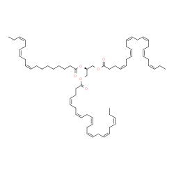 ChemSpider 2D Image | 2-[(9Z,12Z,15Z)-9,12,15-Octadecatrienoyloxy]-1,3-propanediyl (4Z,7Z,10Z,13Z,16Z,19Z,4'Z,7'Z,10'Z,13'Z,16'Z,19'Z)bis(-4,7,10,13,16,19-docosahexaenoate) | C65H96O6