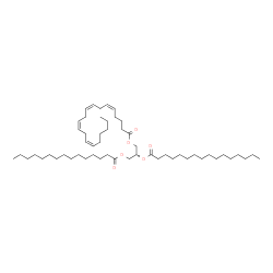 ChemSpider 2D Image | (2R)-2-(Palmitoyloxy)-3-(pentadecanoyloxy)propyl (5Z,8Z,11Z,14Z)-5,8,11,14-icosatetraenoate | C54H96O6