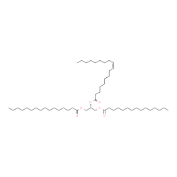 ChemSpider 2D Image | 1-(Palmitoyloxy)-3-(pentadecanoyloxy)-2-propanyl (9Z)-9-octadecenoate | C52H98O6