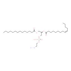 ChemSpider 2D Image | (17R)-23-Amino-20-hydroxy-20-oxido-14-oxo-15,19,21-trioxa-20lambda~5~-phosphatricosan-17-yl (9Z)-9-tetradecenoate | C33H64NO8P