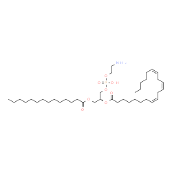 ChemSpider 2D Image | (17R)-23-Amino-20-hydroxy-20-oxido-14-oxo-15,19,21-trioxa-20lambda~5~-phosphatricosan-17-yl (8Z,11Z,14Z)-8,11,14-icosatrienoate | C39H72NO8P