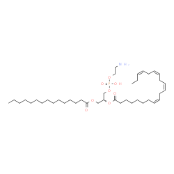 ChemSpider 2D Image | (18R)-24-Amino-21-hydroxy-21-oxido-15-oxo-16,20,22-trioxa-21lambda~5~-phosphatetracosan-18-yl (8Z,11Z,14Z,17Z)-8,11,14,17-icosatetraenoate | C40H72NO8P