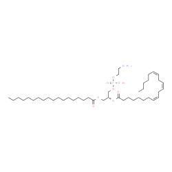 ChemSpider 2D Image | (21R)-27-Amino-24-hydroxy-24-oxido-18-oxo-19,23,25-trioxa-24lambda~5~-phosphaheptacosan-21-yl (8Z,11Z,14Z)-8,11,14-icosatrienoate | C43H80NO8P