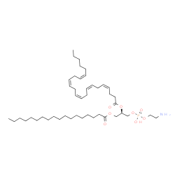 ChemSpider 2D Image | 1-octadecanoyl-2-[(4Z,7Z,10Z,13Z,16Z)-docosapentaenoyl]-sn-glycero-3-phosphoethanolamine | C45H80NO8P