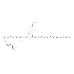 ChemSpider 2D Image | (2R)-3-{[(2-Aminoethoxy)(hydroxy)phosphoryl]oxy}-2-(stearoyloxy)propyl (9Z,12Z)-9,12-octadecadienoate | C41H78NO8P