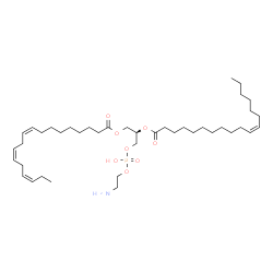 ChemSpider 2D Image | (2R)-3-{[(2-Aminoethoxy)(hydroxy)phosphoryl]oxy}-2-[(11Z)-11-octadecenoyloxy]propyl (9Z,12Z,15Z)-9,12,15-octadecatrienoate | C41H74NO8P