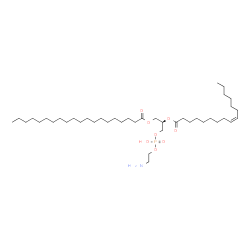 ChemSpider 2D Image | (2R)-3-{[(2-Aminoethoxy)(hydroxy)phosphoryl]oxy}-2-[(9Z)-9-hexadecenoyloxy]propyl icosanoate | C41H80NO8P