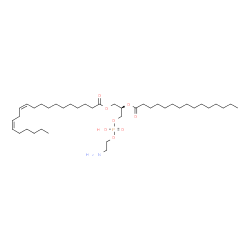 ChemSpider 2D Image | (2R)-3-{[(2-Aminoethoxy)(hydroxy)phosphoryl]oxy}-2-(pentadecanoyloxy)propyl (11Z,14Z)-11,14-icosadienoate | C40H76NO8P