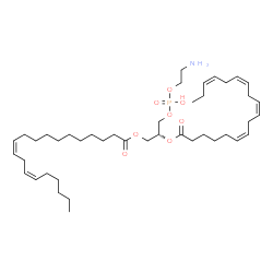 ChemSpider 2D Image | (2R)-3-{[(2-Aminoethoxy)(hydroxy)phosphoryl]oxy}-2-[(6Z,9Z,12Z,15Z)-6,9,12,15-octadecatetraenoyloxy]propyl (11Z,14Z)-11,14-icosadienoate | C43H74NO8P