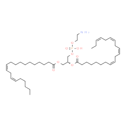 ChemSpider 2D Image | (6Z,9Z,23R)-29-Amino-26-hydroxy-26-oxido-20-oxo-21,25,27-trioxa-26lambda~5~-phosphanonacosa-6,9-dien-23-yl (8Z,11Z,14Z,17Z)-8,11,14,17-icosatetraenoate | C45H78NO8P