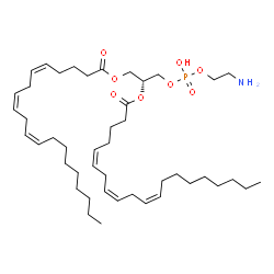 ChemSpider 2D Image | (2R)-3-{[(2-Aminoethoxy)(hydroxy)phosphoryl]oxy}-2-[(5Z,8Z,11Z)-5,8,11-icosatrienoyloxy]propyl (5Z,8Z,11Z)-5,8,11-icosatrienoate | C45H78NO8P